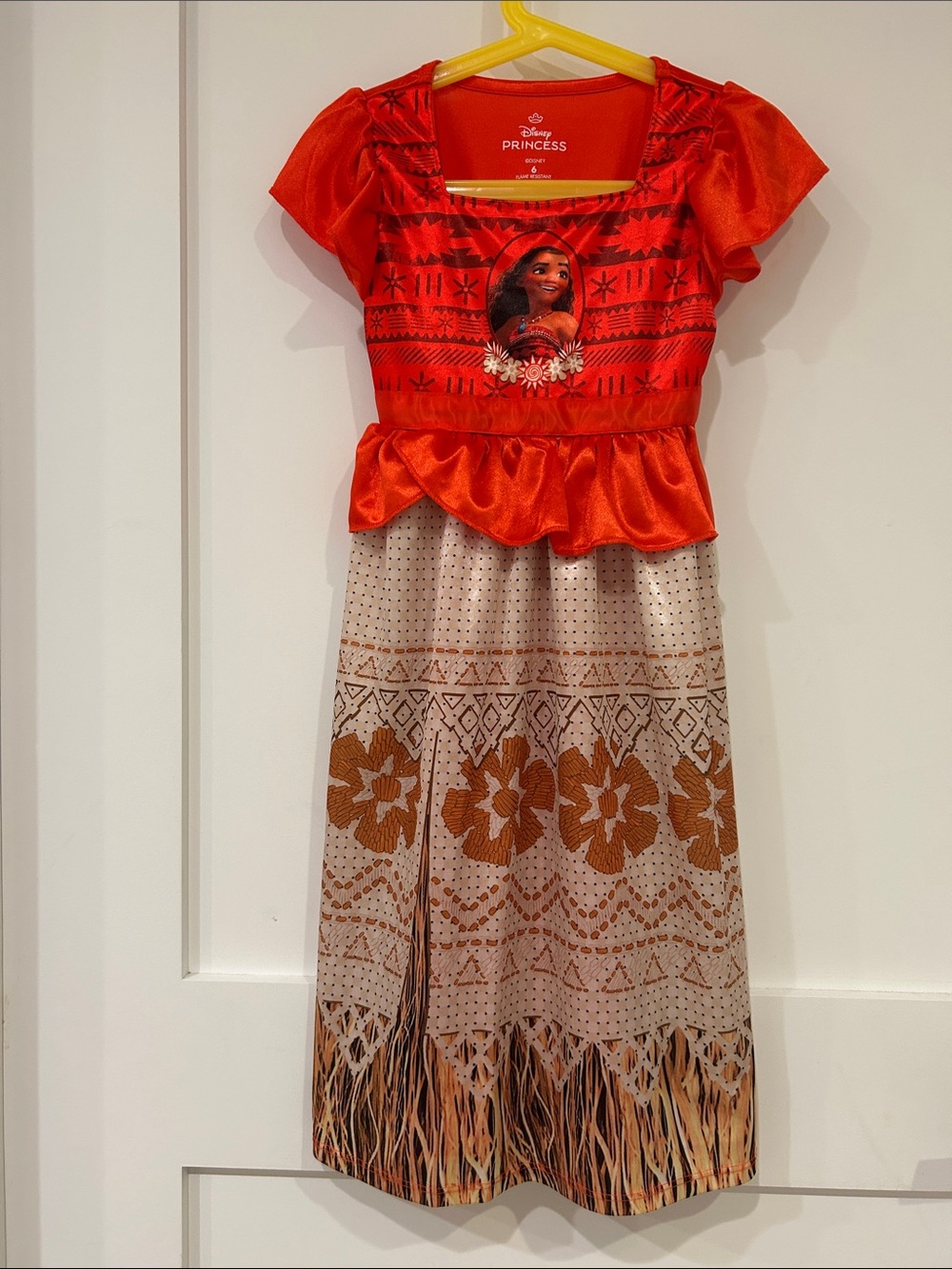 Disney Princess Moana Red and Tan Peplum Dress